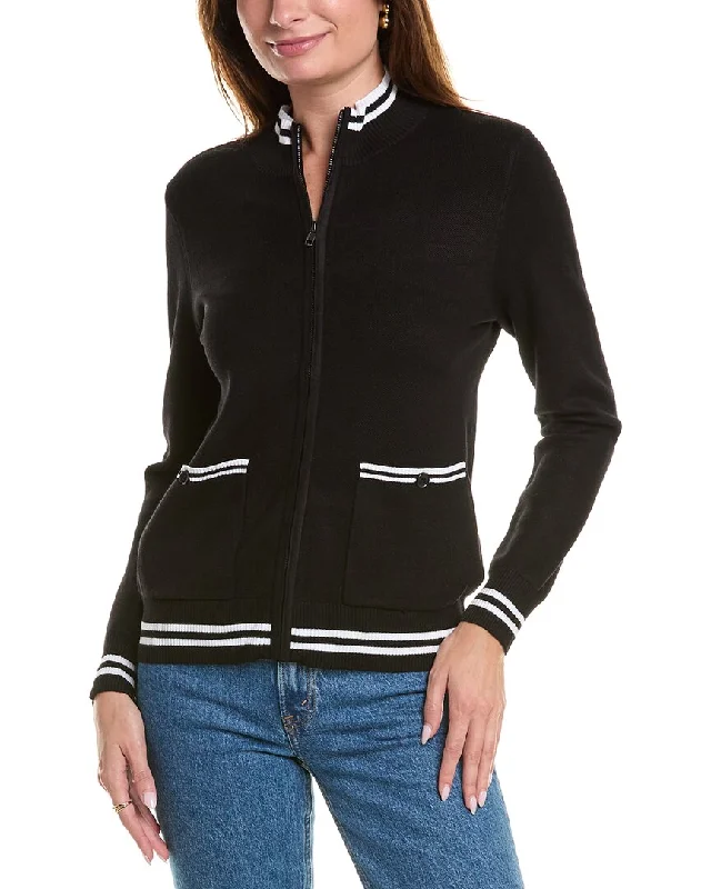 V - Neck Women's Ribbed Wool Sweaters for FallYAL New York Zip-Up Pocket Front Sweater V - Neck Women's Ribbed Wool Sweaters for FallYAL New York Zip-Up Pocket Front Sweater