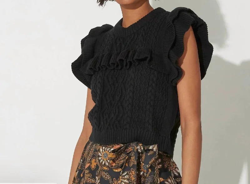 Midi - Length Women's Shetland Wool Sweater Dresses in Traditional PatternsZofia Sweater Vest In Black Midi - Length Women's Shetland Wool Sweater Dresses in Traditional PatternsZofia Sweater Vest In Black