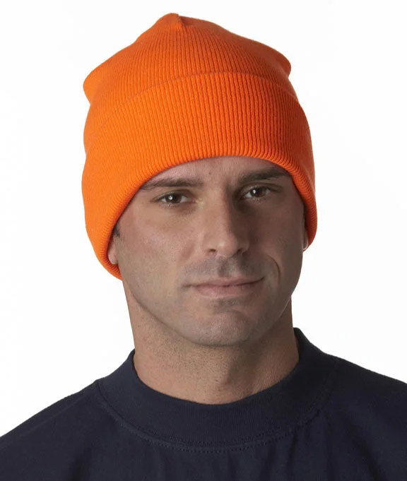 1501 Yupoong Knit Cuffed Beanie | Blaze Orange