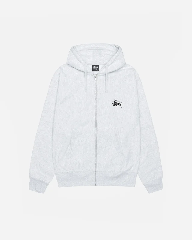 Women's fleece - lined hoodie with thumbholes for warmth in winterBASIC STÜSSY ZIP HOODIE