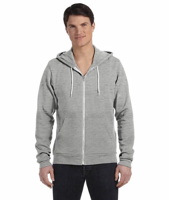 3739 Bella + Canvas Unisex Poly-Cotton Fleece Full-Zip Hoodie | Light Grey Marble