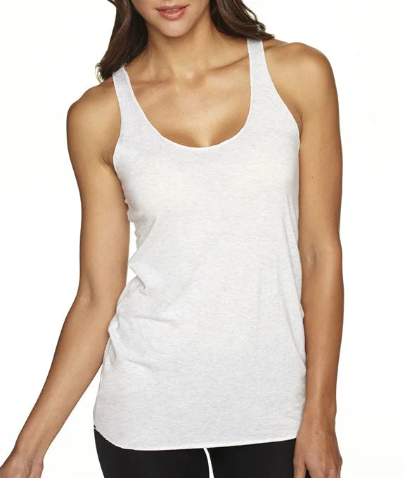 6733 - Next Level Ladies Tri-Blend Racerback Tank Top | Heather White