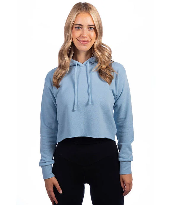 9384 - Next Level Ladies Cropped Pullover Hooded Sweatshirt | Stonewash Denim