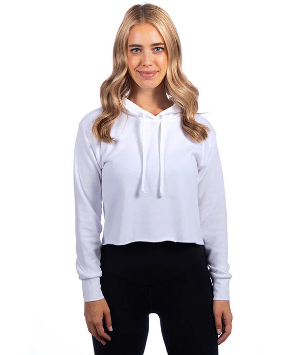 9384 - Next Level Ladies Cropped Pullover Hooded Sweatshirt | White