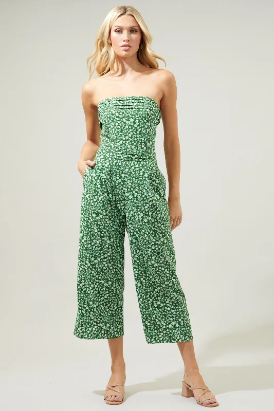 Women jumpsuits with ribbed textures for a unique and textured appearanceAdieu Floral Free Flow Strapless Pleated Cropped Jumpsuit Women jumpsuits with ribbed textures for a unique and textured appearanceAdieu Floral Free Flow Strapless Pleated Cropped Jumpsuit