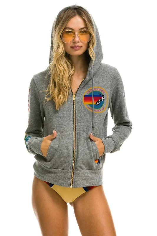 AVIATOR NATION LAS VEGAS ZIP HOODIE - HEATHER GREY