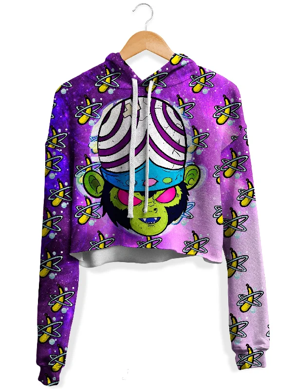 Women's tie - dye hoodie in bright colors for a retro and eye - catching styleBanana Vision Fleece Crop Hoodie Women's tie - dye hoodie in bright colors for a retro and eye - catching styleBanana Vision Fleece Crop Hoodie