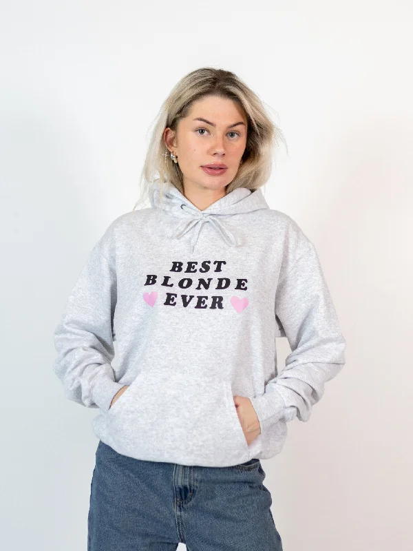 Women's pullover hoodie with a side slit for a modern and relaxed fitBEST BLONDE HOODIE - GRÅ Women's pullover hoodie with a side slit for a modern and relaxed fitBEST BLONDE HOODIE - GRÅ