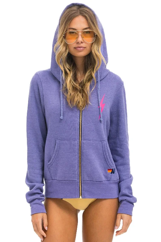 Women's hoodie with a kangaroo pocket and a pom - pom drawstring for added charmBOLT 2 HOODIE - LAVENDER // NEON PINK Women's hoodie with a kangaroo pocket and a pom - pom drawstring for added charmBOLT 2 HOODIE - LAVENDER // NEON PINK