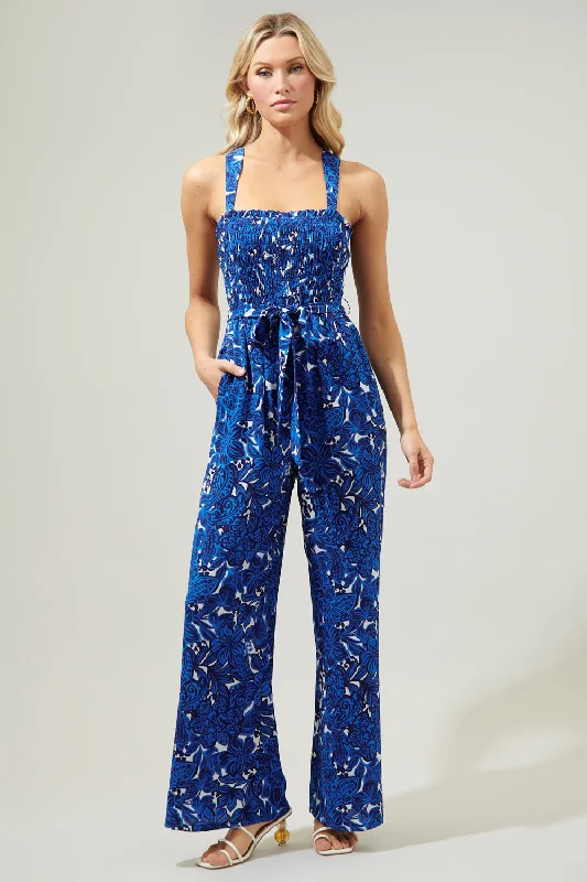 Women jumpsuits with fringe accents for a bohemian and fun - loving styleCaspian Floral Erie Racerback Jumpsuit Women jumpsuits with fringe accents for a bohemian and fun - loving styleCaspian Floral Erie Racerback Jumpsuit