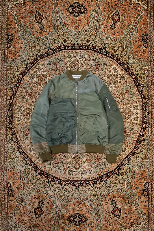 Women's bomber jackets with floral embroidery for a feminine and unique designNY VINTAGE PATCH MA-1