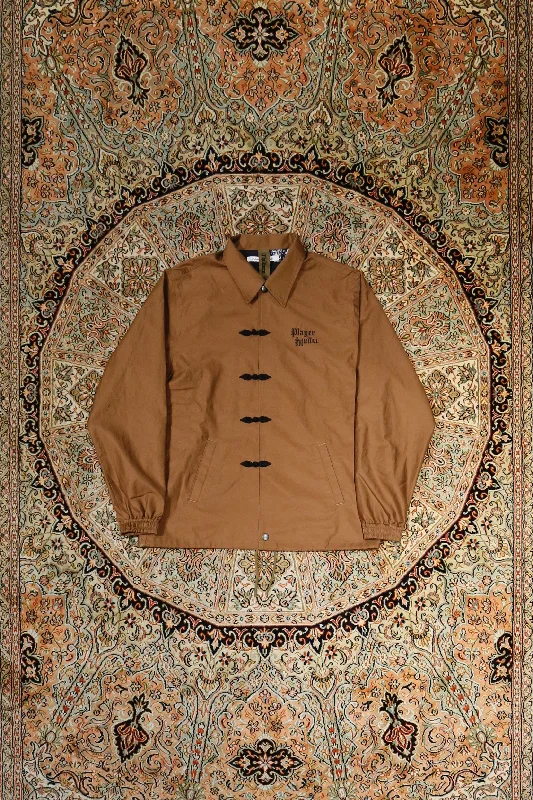 Women's long - line cardigan jackets in a soft knit for a cozy and elegant lookSOUVENIR COACH JACKET (KHAKI)