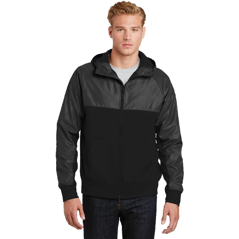 Women's cropped leather jackets with a fringe detail for a western - inspired outfitCLOSEOUT - Sport-Tek Embossed Hybrid Full-Zip Hooded Jacket Women's cropped leather jackets with a fringe detail for a western - inspired outfitCLOSEOUT - Sport-Tek Embossed Hybrid Full-Zip Hooded Jacket