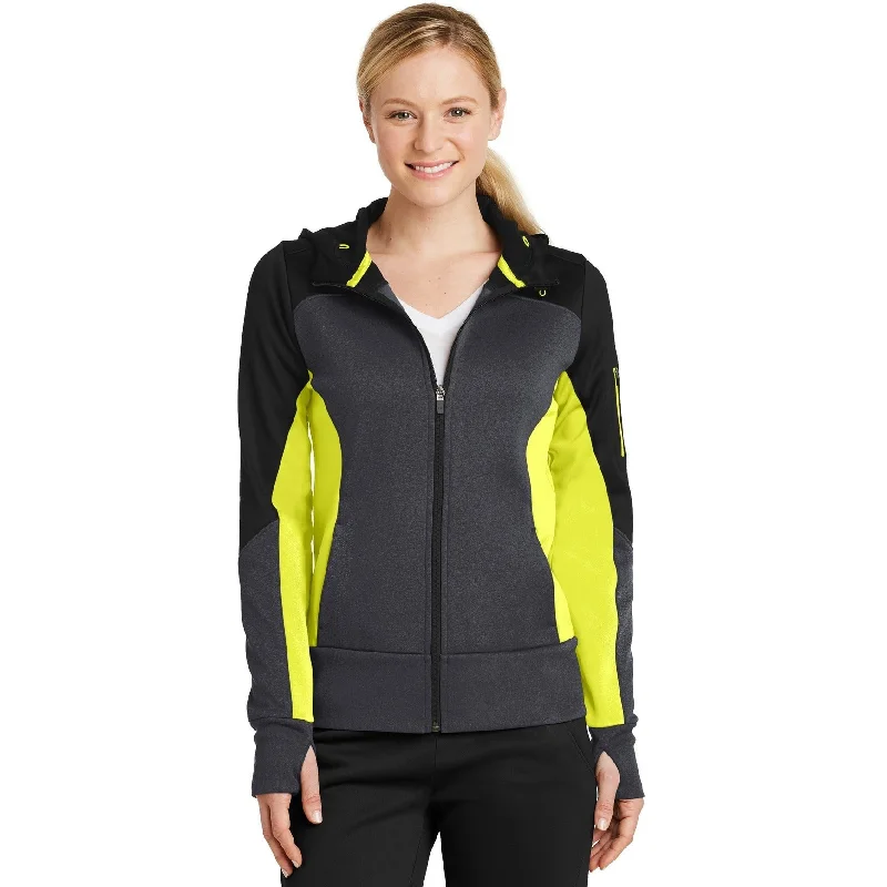 Women's cropped satin jackets in pastel shades for a glamorous evening outCLOSEOUT - Sport-Tek Ladies Tech Fleece Colorblock Full-Zip Hooded Jacket Women's cropped satin jackets in pastel shades for a glamorous evening outCLOSEOUT - Sport-Tek Ladies Tech Fleece Colorblock Full-Zip Hooded Jacket