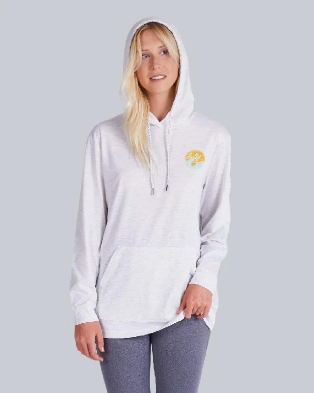 Women's long - line cardigan jackets in a soft knit for a cozy and elegant lookClub Salty Vintage White Mid Weight Hoody UPF 40+ Women's long - line cardigan jackets in a soft knit for a cozy and elegant lookClub Salty Vintage White Mid Weight Hoody UPF 40+