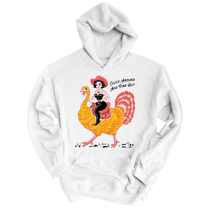Women's zip - front sweatshirt with contrast stitching for a sporty aestheticCluck Around & Find Out Hoodie Women's zip - front sweatshirt with contrast stitching for a sporty aestheticCluck Around & Find Out Hoodie