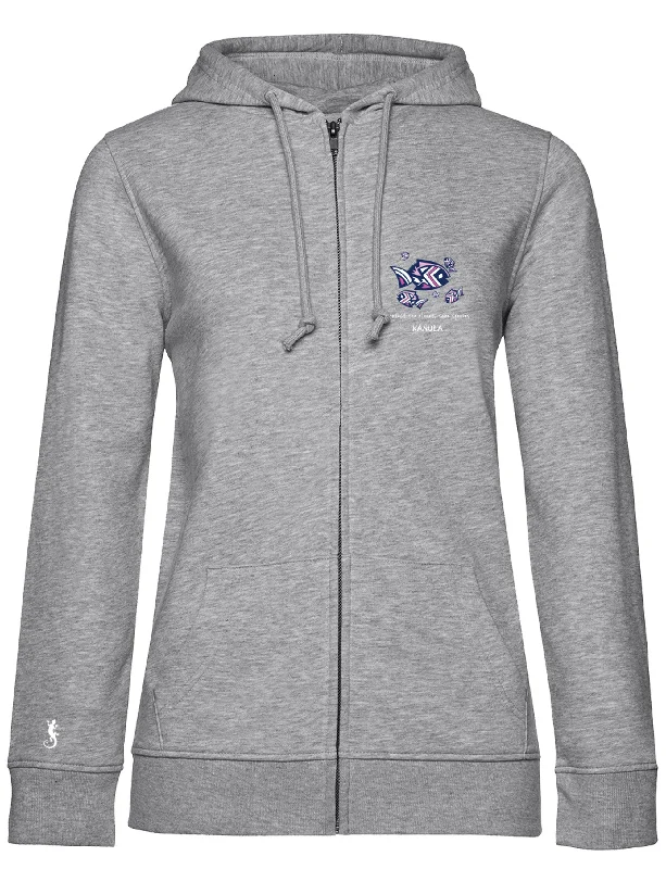 Women's graphic - printed sweatshirt featuring floral patterns for a feminine touchOrganic Cotton Zipped Hoodie - Ladies - 10 Colours