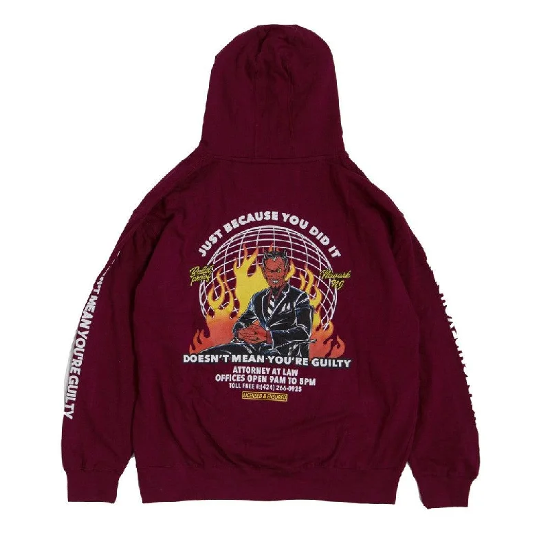 Women's oversized cropped hoodie with drawstrings for a trendy lookGuilty Sins Hoodie Burgundy Women's oversized cropped hoodie with drawstrings for a trendy lookGuilty Sins Hoodie Burgundy