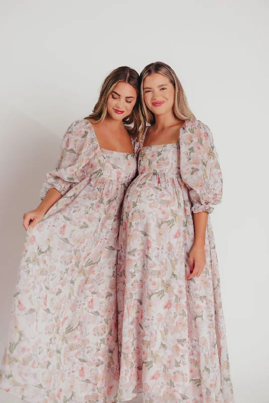 Wrap - Style Women Dress with Adjustable Fit for All Body TypesMona Maxi Dress in August Floral - Bump Friendly - Inclusive Sizing (S-3XL)