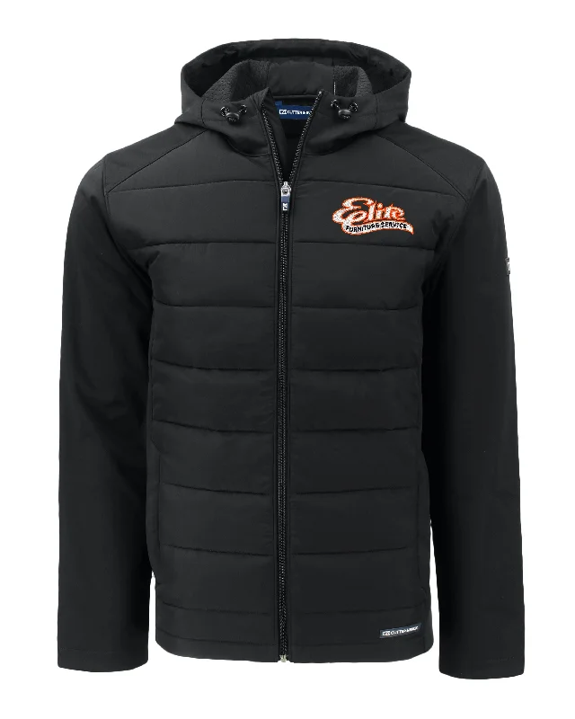Women's quilted puffer jackets in a cropped silhouette for a modern twistCutter & Buck Tall Evoke Hybrid Eco Softshell Recycled Full Zip Hooded Jacket Women's quilted puffer jackets in a cropped silhouette for a modern twistCutter & Buck Tall Evoke Hybrid Eco Softshell Recycled Full Zip Hooded Jacket