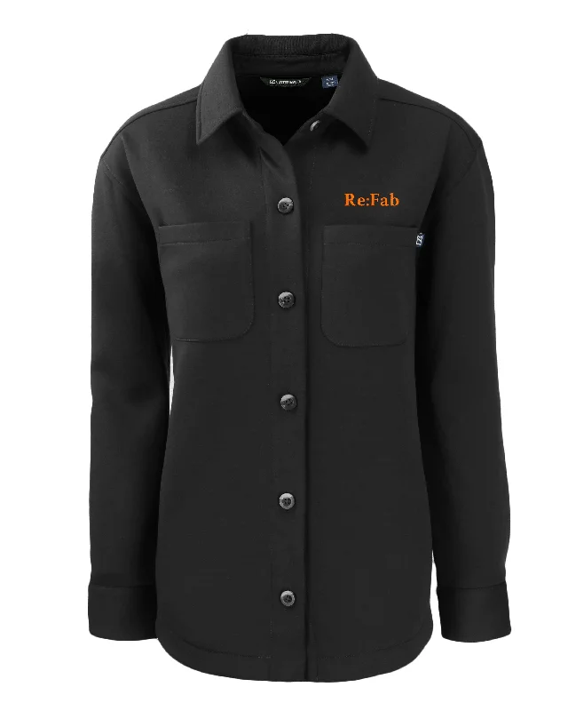 Women's cropped satin jackets in pastel shades for a glamorous evening outCutter & Buck Roam Eco Knit Ladies Shirt Jacket