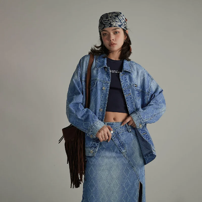 Women's trench coats with a removable belt for customizable stylingArgyle Denim Jacket Women's trench coats with a removable belt for customizable stylingArgyle Denim Jacket