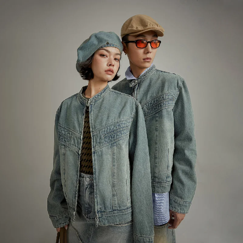 Women's double - breasted tweed jackets in classic colors for a sophisticated office lookDenim Overfit Jacket Women's double - breasted tweed jackets in classic colors for a sophisticated office lookDenim Overfit Jacket