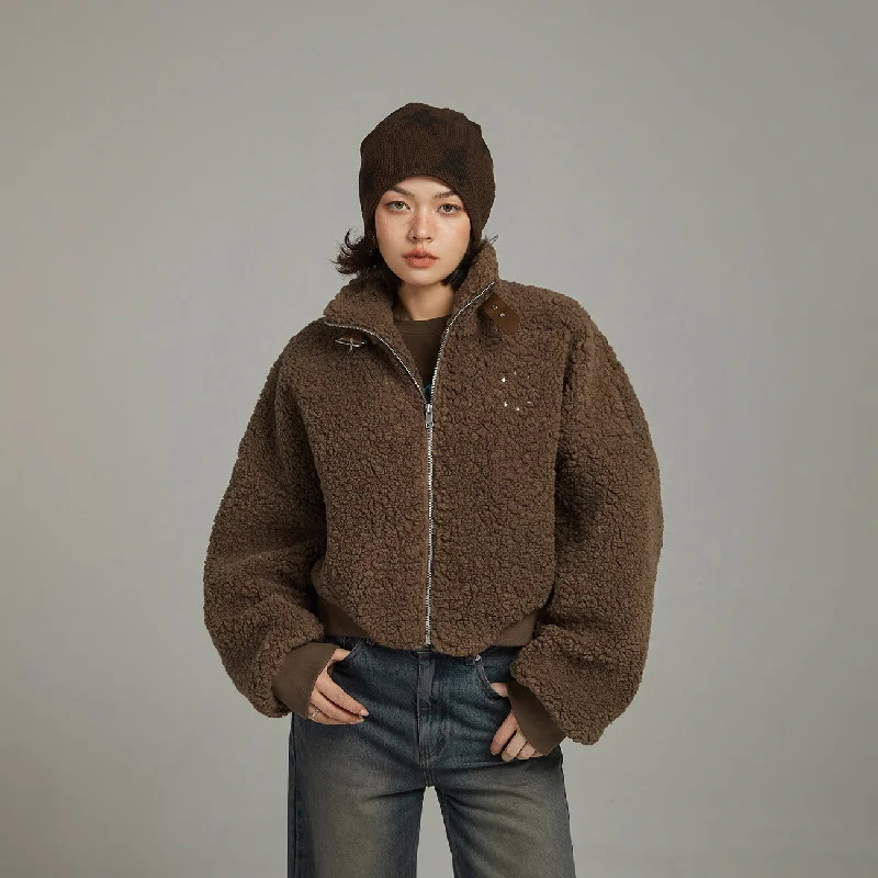 Women's faux fur - trimmed denim jackets for a trendy and cozy styleFluffy High Neck Jacket Women's faux fur - trimmed denim jackets for a trendy and cozy styleFluffy High Neck Jacket