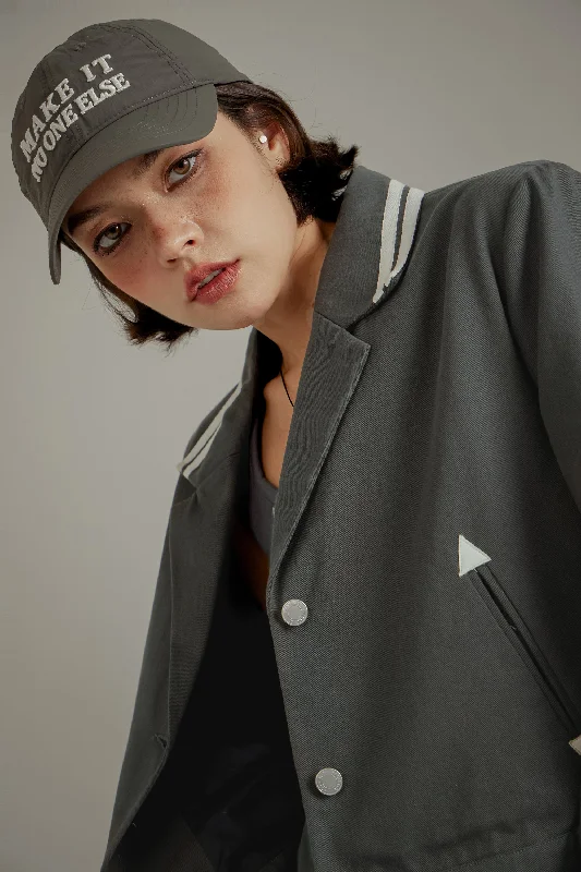 Women's cropped leather jackets with silver zippers for a punk - inspired outfitVintage Sporty Blazer Jacket Women's cropped leather jackets with silver zippers for a punk - inspired outfitVintage Sporty Blazer Jacket