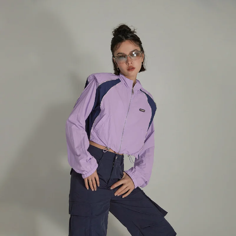 Women's bomber jackets with floral embroidery for a feminine and unique designSporty Colorblocked Drawstring Long Sleeve Jacket Women's bomber jackets with floral embroidery for a feminine and unique designSporty Colorblocked Drawstring Long Sleeve Jacket