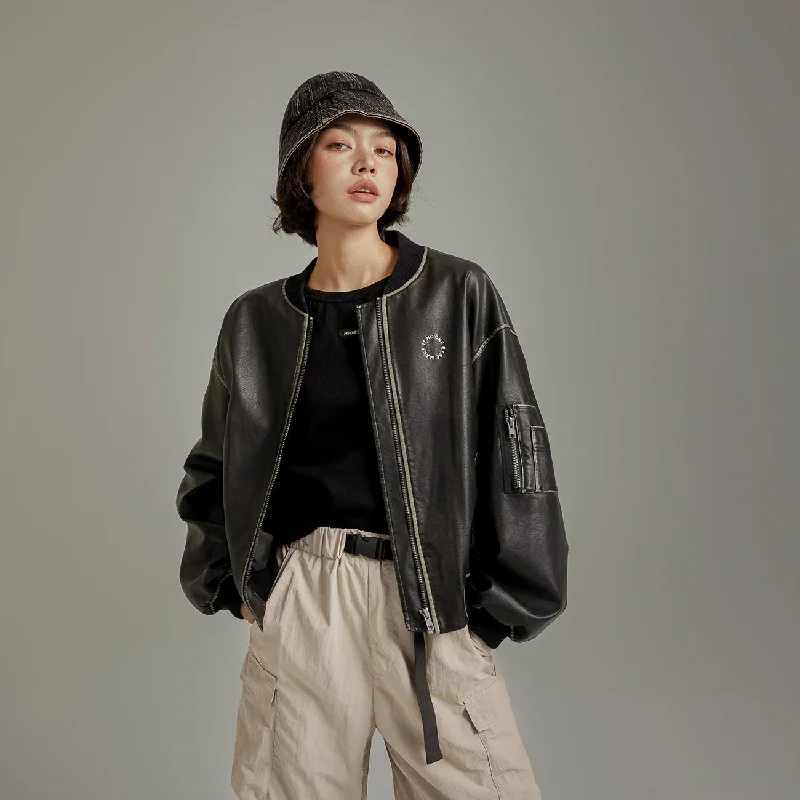 Women's faux fur - trimmed denim jackets for a trendy and cozy styleLined Leather Boxy Jacket Women's faux fur - trimmed denim jackets for a trendy and cozy styleLined Leather Boxy Jacket