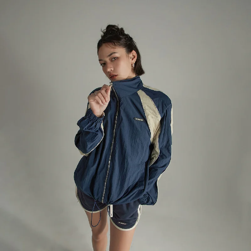 Women's military - style jackets with epaulets for a tough and fashionable appearanceColorblocked Boxy Sports Style Casual Drawstring Jacket Women's military - style jackets with epaulets for a tough and fashionable appearanceColorblocked Boxy Sports Style Casual Drawstring Jacket
