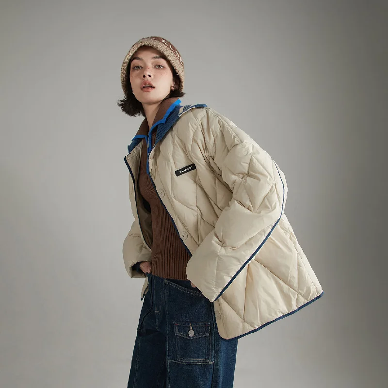 Women's shearling - lined suede jackets for ultimate warmth and luxuryArgyle Color Lined Quilting Padded Jacket Women's shearling - lined suede jackets for ultimate warmth and luxuryArgyle Color Lined Quilting Padded Jacket