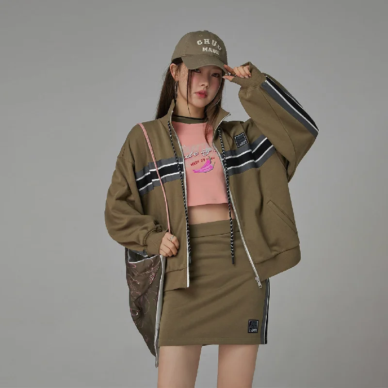Women's long - line cardigan jackets in a soft knit for a cozy and elegant lookThrough Time Zip-Up Loose-Fit Jacket Women's long - line cardigan jackets in a soft knit for a cozy and elegant lookThrough Time Zip-Up Loose-Fit Jacket