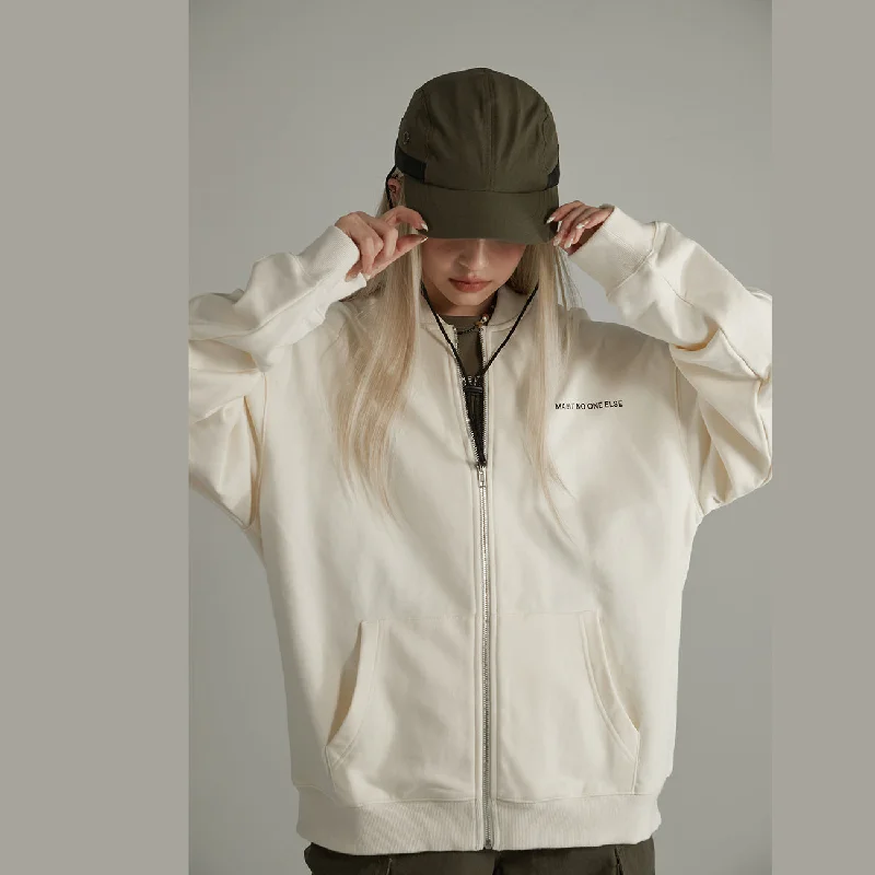 Women's bomber jackets with a holographic finish for a futuristic and eye - catching lookLoose Fit Club Stretch Zip Up Jacket Women's bomber jackets with a holographic finish for a futuristic and eye - catching lookLoose Fit Club Stretch Zip Up Jacket
