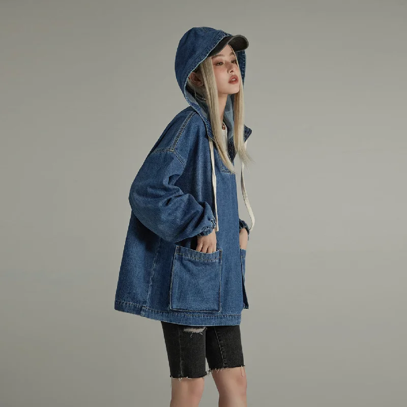 Women's shearling - lined suede jackets for ultimate warmth and luxuryClub Stretch Denim Pocket Anorak Jacket Women's shearling - lined suede jackets for ultimate warmth and luxuryClub Stretch Denim Pocket Anorak Jacket