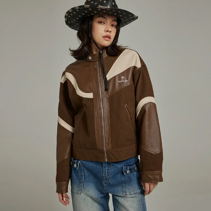 Women's shearling - lined suede jackets for ultimate warmth and luxuryFaux Leather And Suede Blouson Jacket Women's shearling - lined suede jackets for ultimate warmth and luxuryFaux Leather And Suede Blouson Jacket