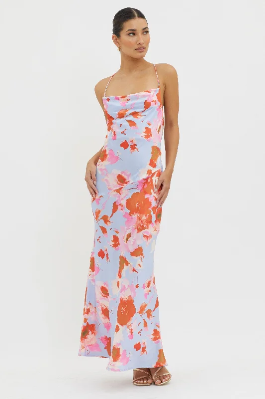 Backless Women Dress for a Sexy and Alluring Look at Evening EventsDream Walk Cowl Back Tied Dress Print Pink Backless Women Dress for a Sexy and Alluring Look at Evening EventsDream Walk Cowl Back Tied Dress Print Pink