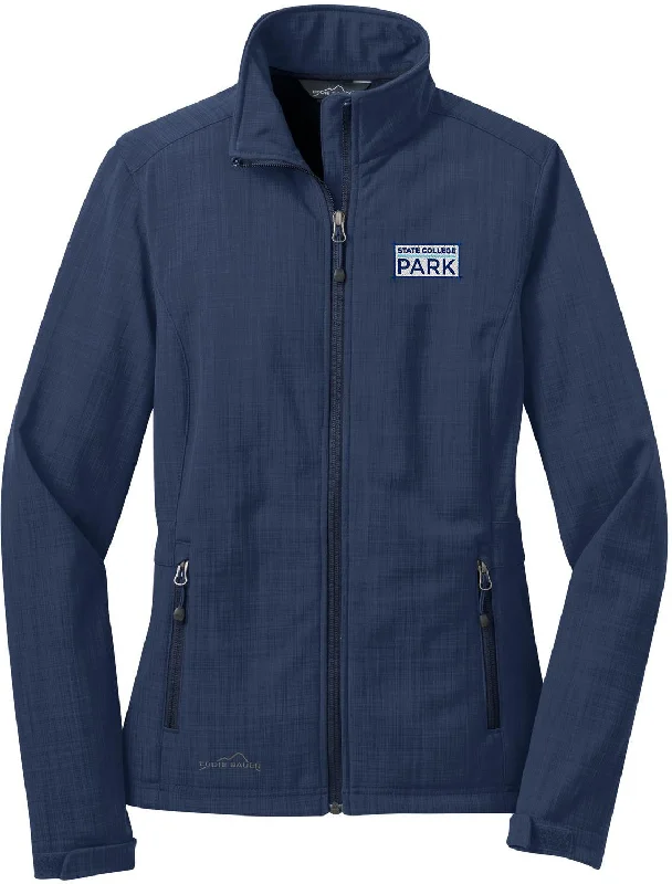 Women's cropped leather jackets with silver zippers for a punk - inspired outfitEddie Bauer Ladies Shaded Crosshatch Soft Shell Jacket