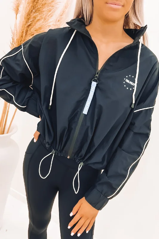 Women's cropped satin jackets in pastel shades for a glamorous evening outFast Track Spray Jacket Black