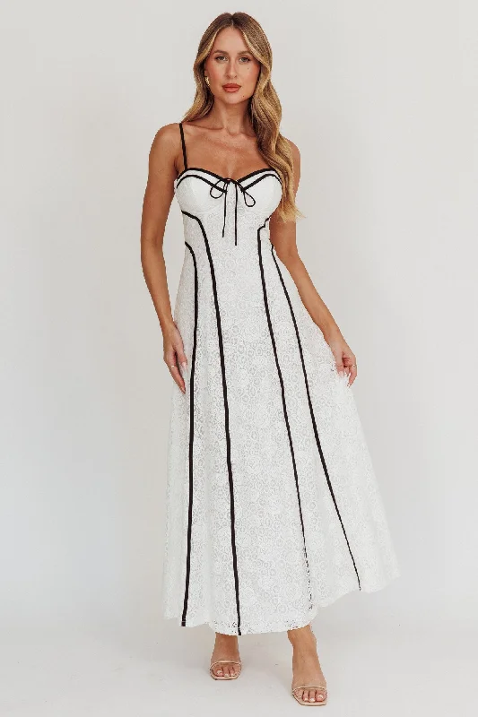 Sleeveless Women Dress in Bright Colors for Summer PartiesFind Your Way Lace Contrast Maxi Dress White Sleeveless Women Dress in Bright Colors for Summer PartiesFind Your Way Lace Contrast Maxi Dress White