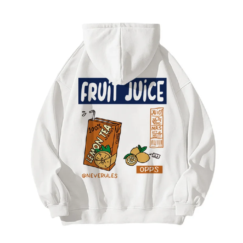 Women's hoodie with a glittery print for a glamorous and sparkly appearanceFRUIT JUICE Graphic Cotton Hoodie Women's hoodie with a glittery print for a glamorous and sparkly appearanceFRUIT JUICE Graphic Cotton Hoodie