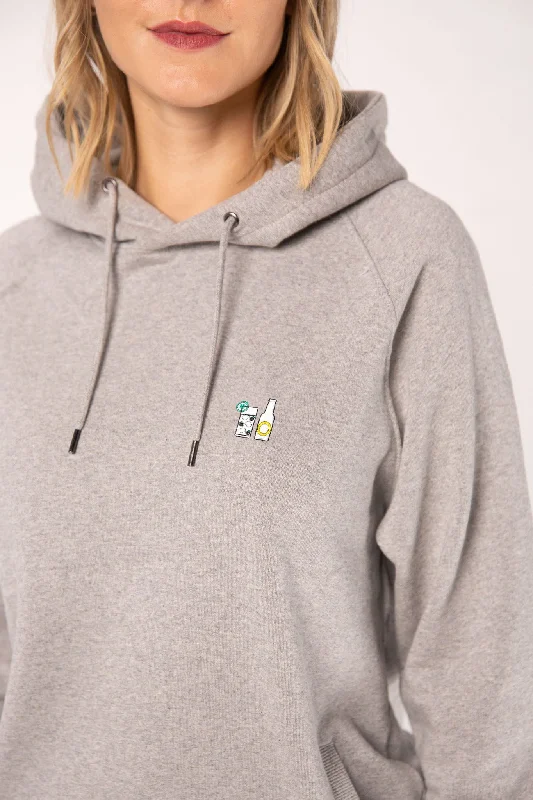 Women's zip - front sweatshirt with contrast stitching for a sporty aestheticGin Tonic | Bestickter Bio-Baumwoll Frauen Hoodie Women's zip - front sweatshirt with contrast stitching for a sporty aestheticGin Tonic | Bestickter Bio-Baumwoll Frauen Hoodie