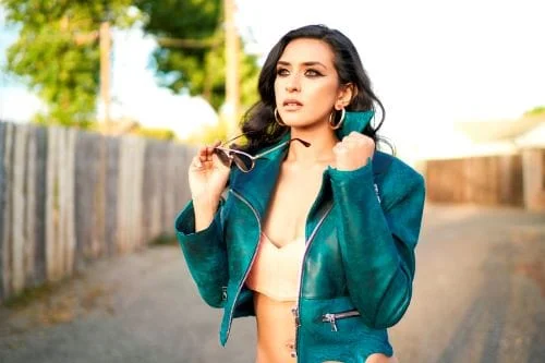 Women's faux fur - trimmed denim jackets for a trendy and cozy styleTeal Washed Cropped Motorcycle Jacket Women's faux fur - trimmed denim jackets for a trendy and cozy styleTeal Washed Cropped Motorcycle Jacket