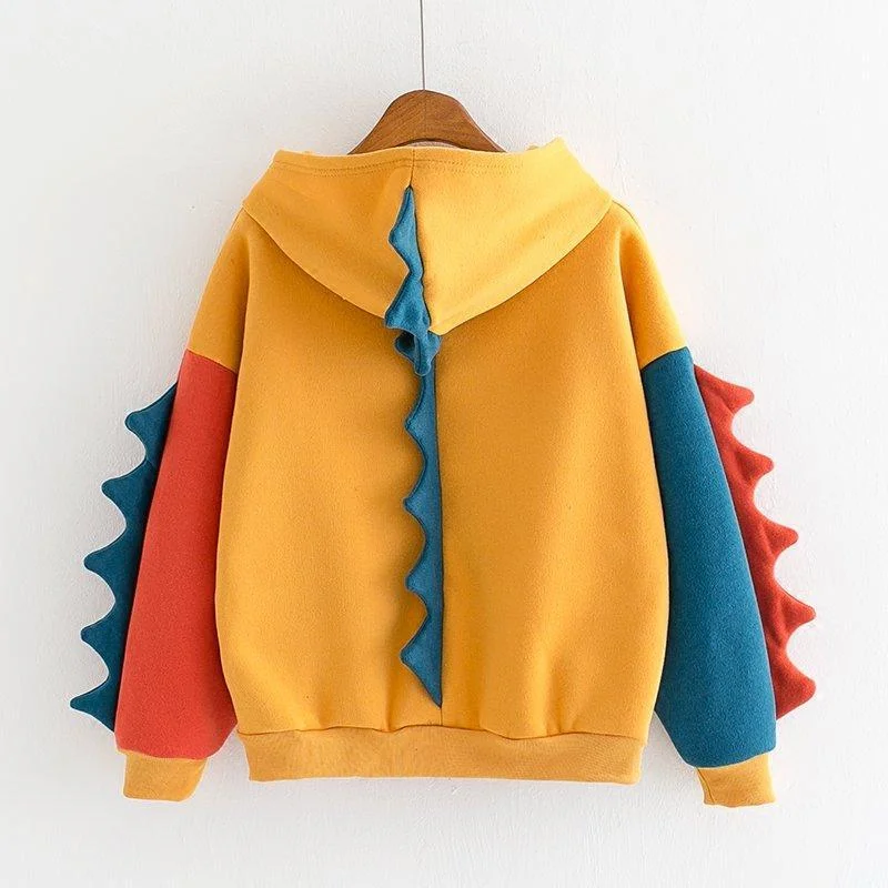 Women's color - block hoodie combining bold hues for a fashion - forward statementHarajuku Cartoon Dinosaur Sweatshirt Hoodie: Your Stylish Gateway to the Jurassic Kingdom! Women's color - block hoodie combining bold hues for a fashion - forward statementHarajuku Cartoon Dinosaur Sweatshirt Hoodie: Your Stylish Gateway to the Jurassic Kingdom!