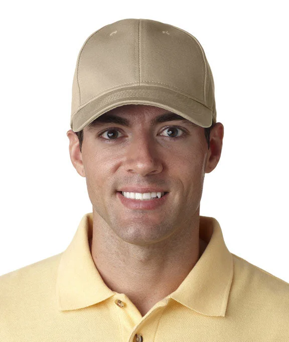 8101 UltraClub Classic Cut Chino Cotton Twill Constructed Cap | Khaki