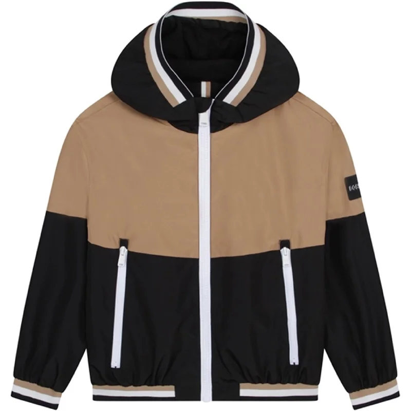 Women's bomber jackets with floral embroidery for a feminine and unique designHugo Boss Hooded Windbreaker Black Women's bomber jackets with floral embroidery for a feminine and unique designHugo Boss Hooded Windbreaker Black