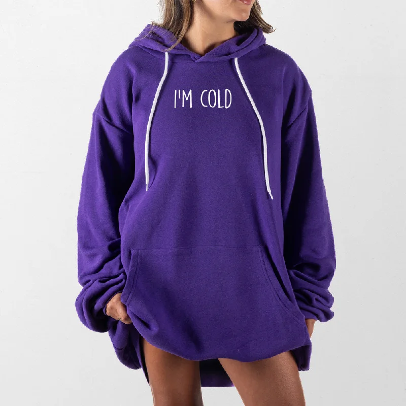 Women's long - sleeve cropped sweatshirt with ribbed cuffs for a snug fitIm Cold Giant Hoodie Women's long - sleeve cropped sweatshirt with ribbed cuffs for a snug fitIm Cold Giant Hoodie