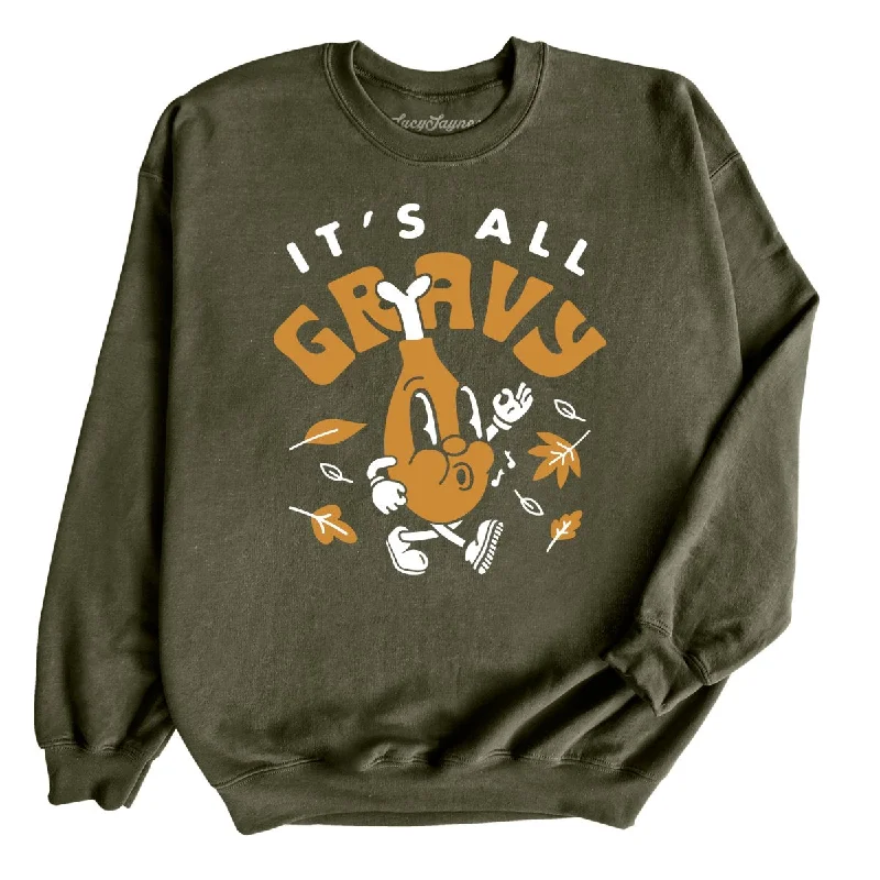 Women's oversized cropped hoodie with drawstrings for a trendy lookIt's All Gravy Sweatshirt Women's oversized cropped hoodie with drawstrings for a trendy lookIt's All Gravy Sweatshirt