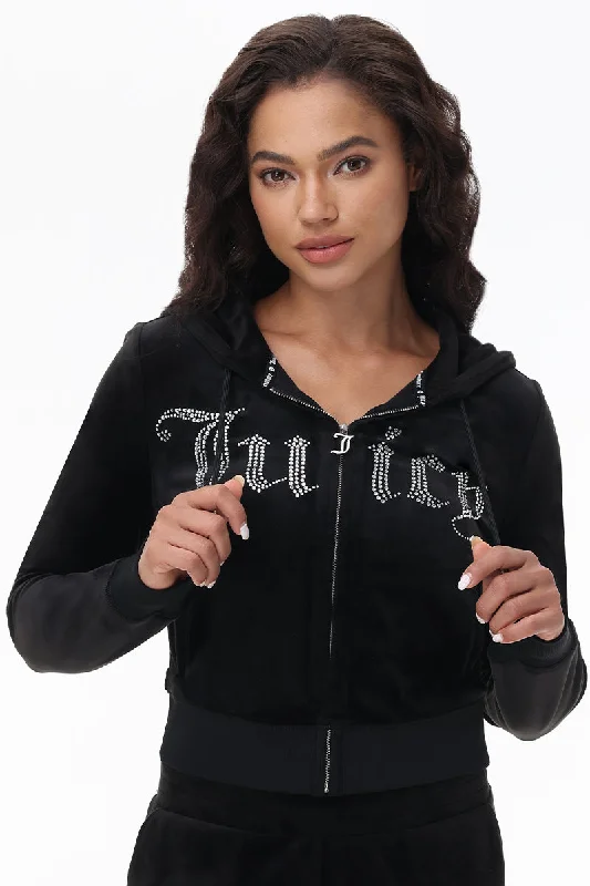 Women's crew - neck sweatshirt in a heather gray shade for a classic and versatile optionFront Bling Hoodie Women's crew - neck sweatshirt in a heather gray shade for a classic and versatile optionFront Bling Hoodie